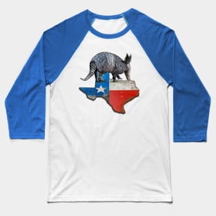 Armadillo Texas State Flag Map Baseball T-Shirt